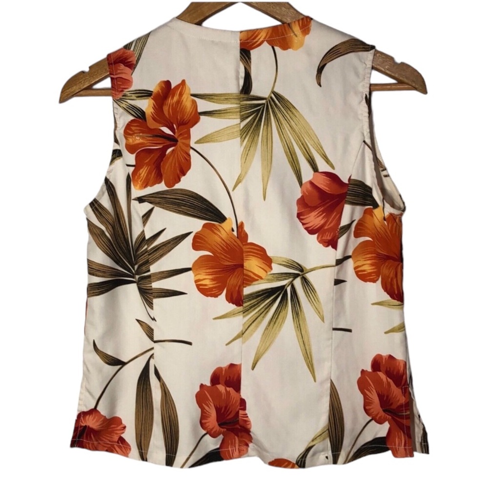 The Hawaiian Original Hilo Hattie Womens Silk Sleeveless Floral Shirt - Picture 3 of 4